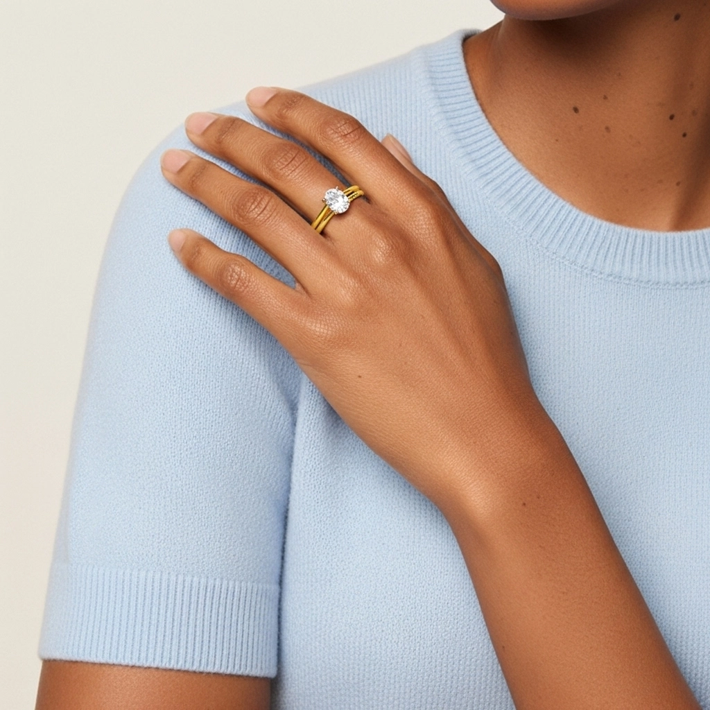 Argent sterling 925 Moissanite Ensemble nuptial