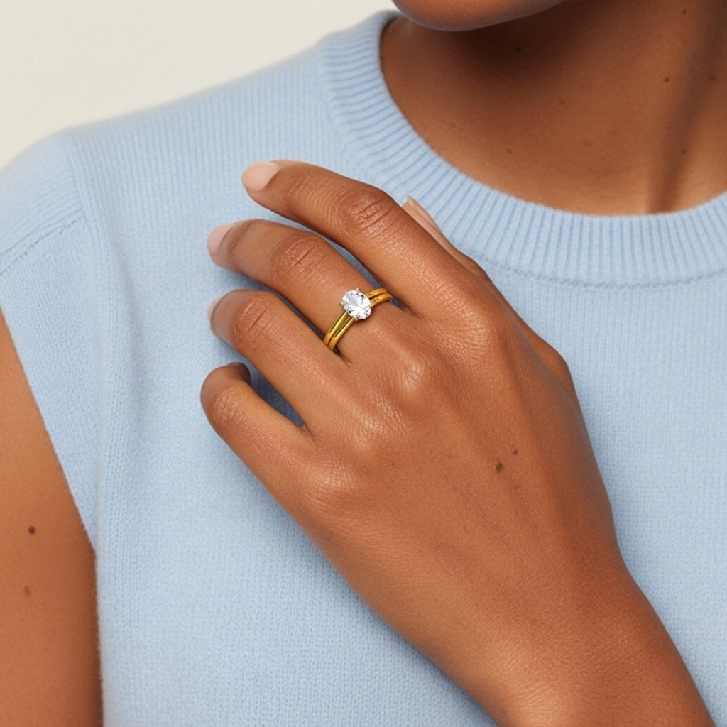 Argent sterling 925 Moissanite Ensemble nuptial