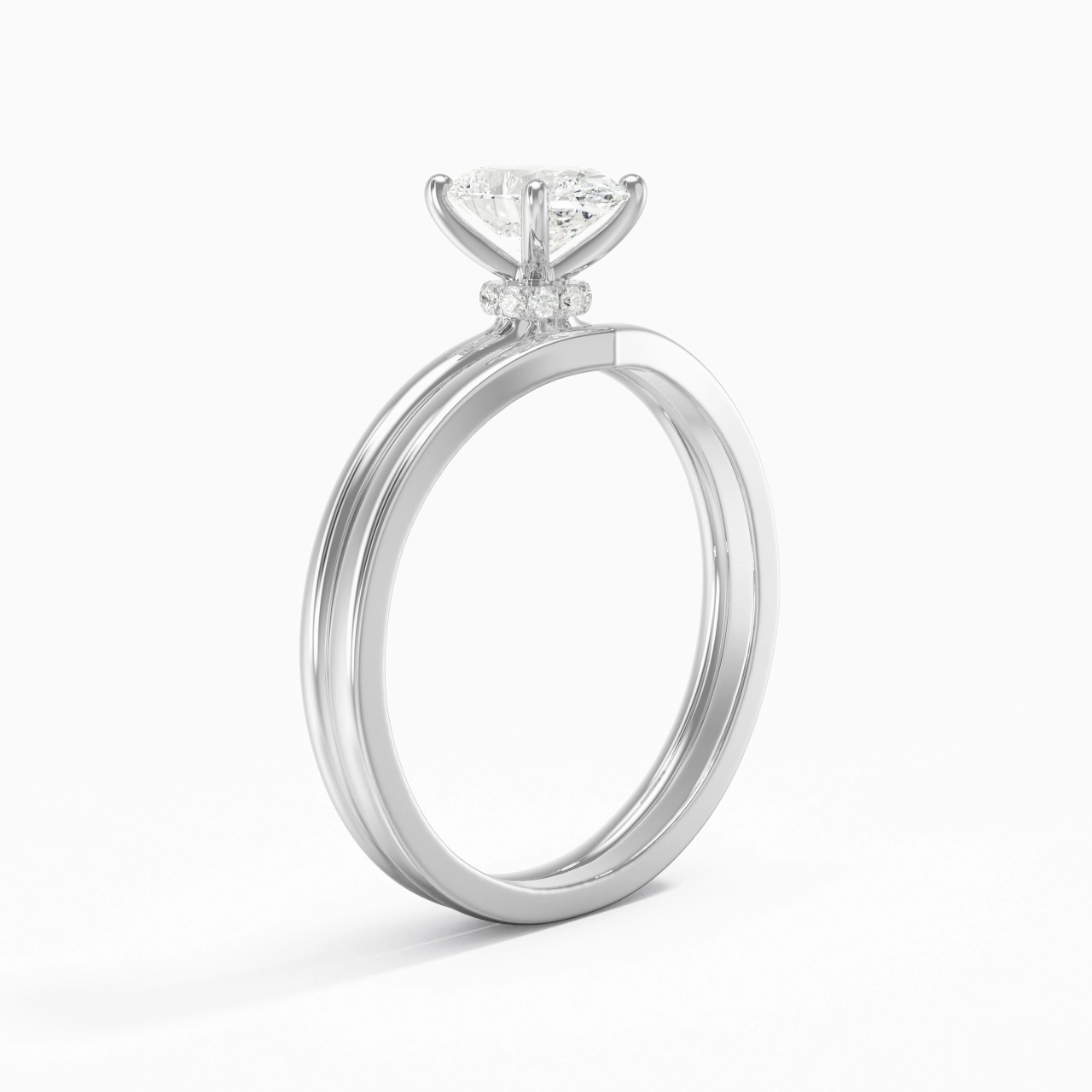 925 Sterling Silver Moissanite Bridal Set