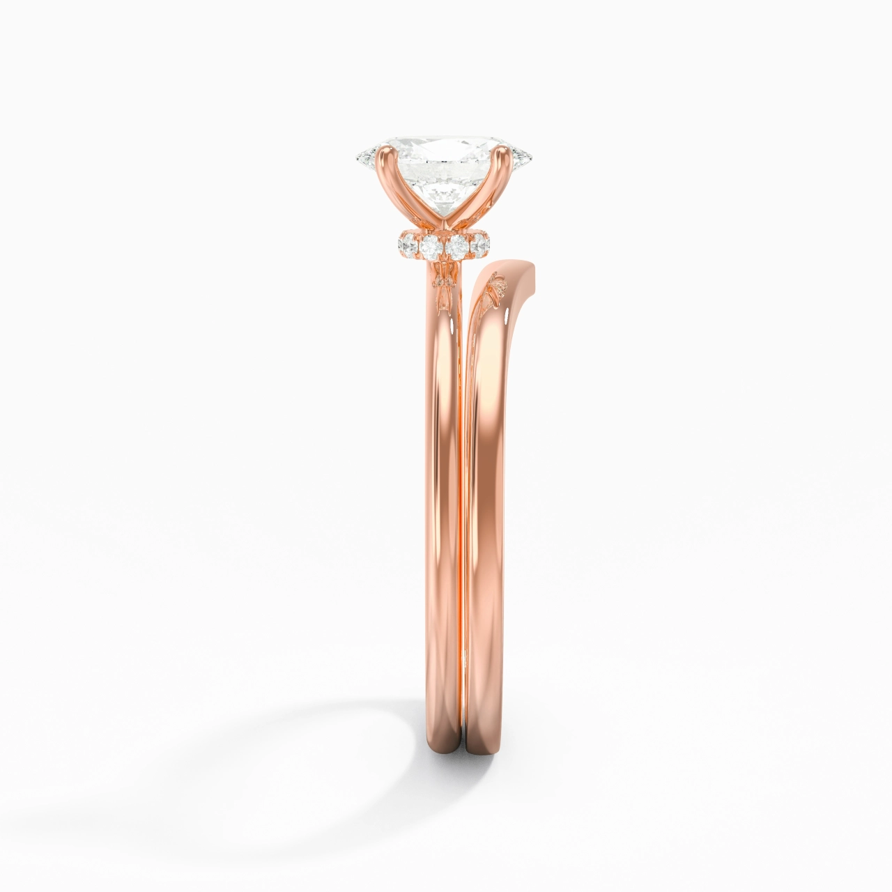 14K Rose Gold Moissanite Bridal Set
