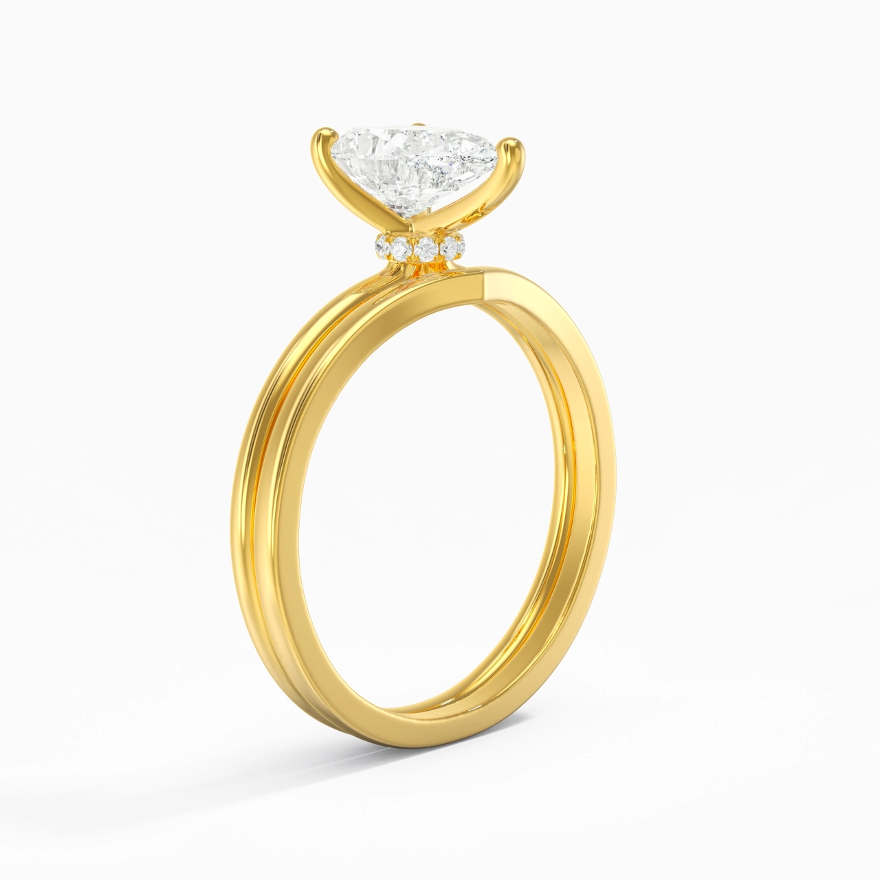 18K Gold Moissanite Bridal Set
