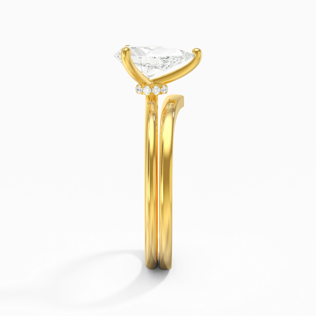 18K Gold Moissanite Bridal Set