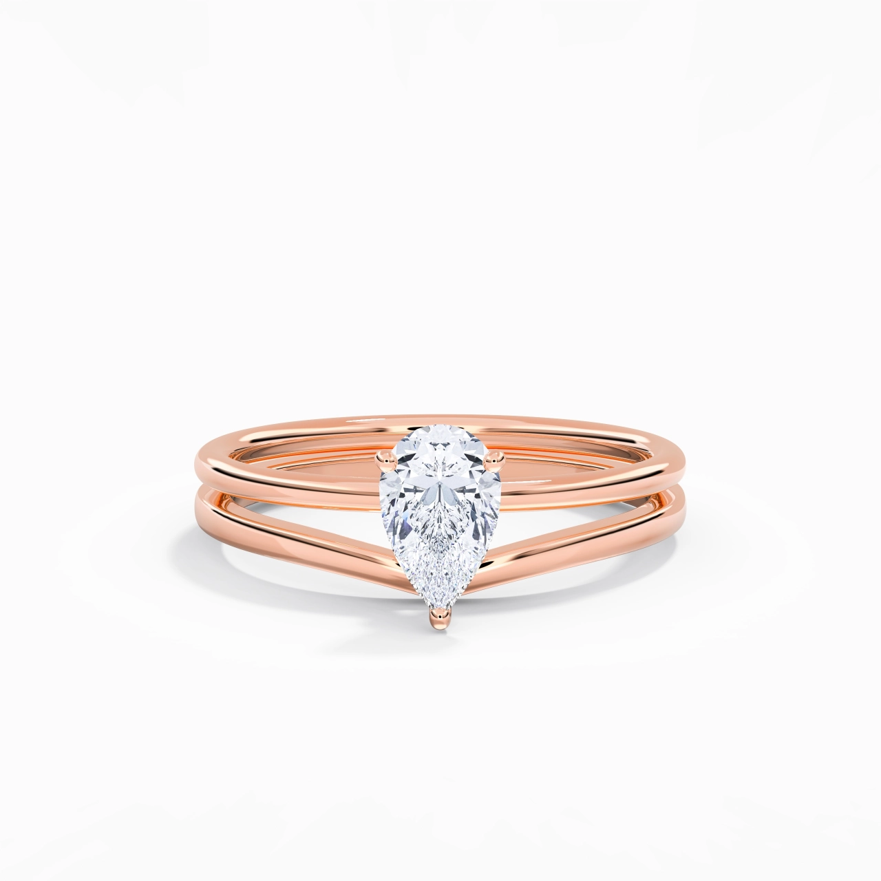 18K Rose Gold Moissanite Bridal Set