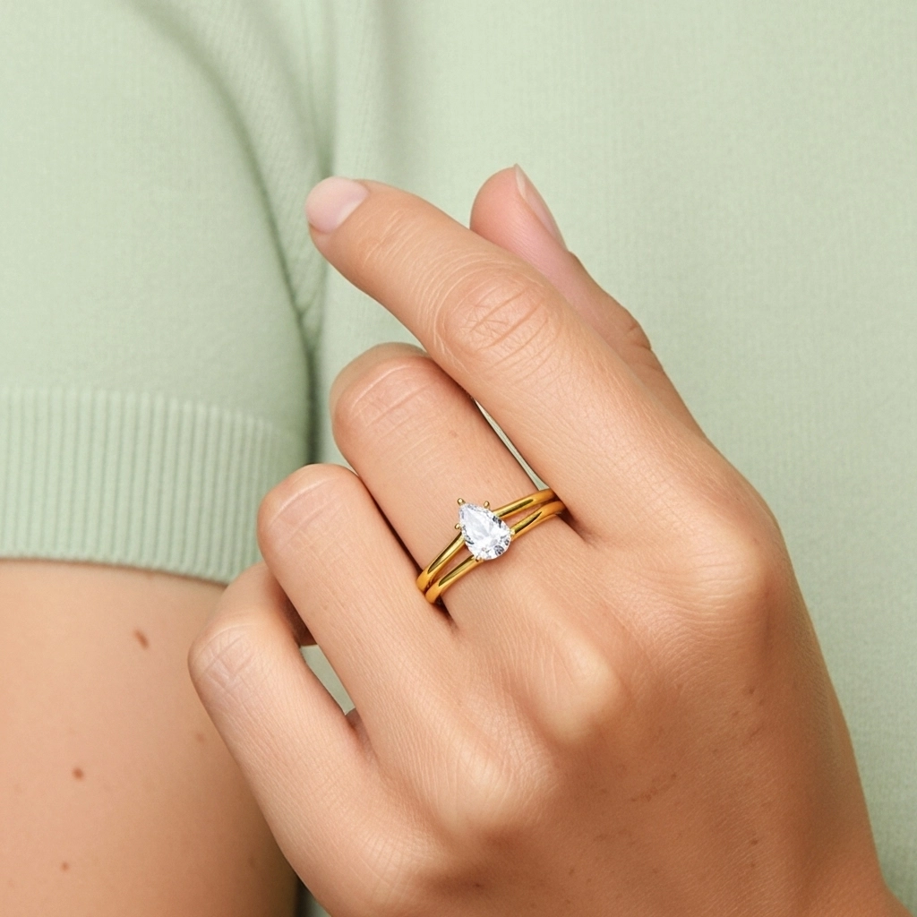 14K Gold Moissanite Bridal Set