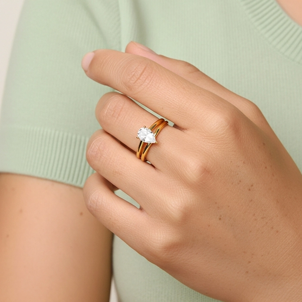 14K Gold Moissanite Bridal Set