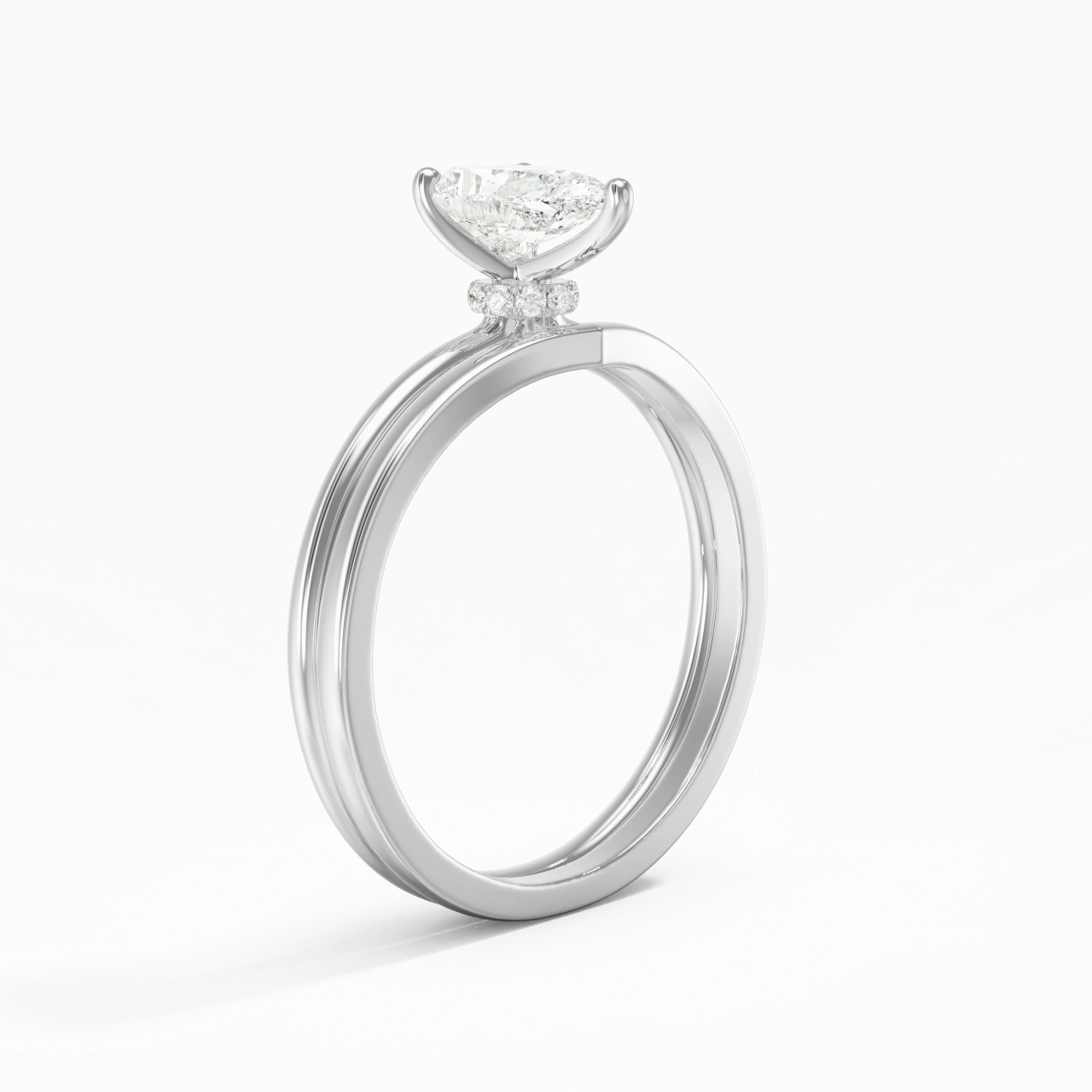 925 Sterling Silver Moissanite Bridal Set
