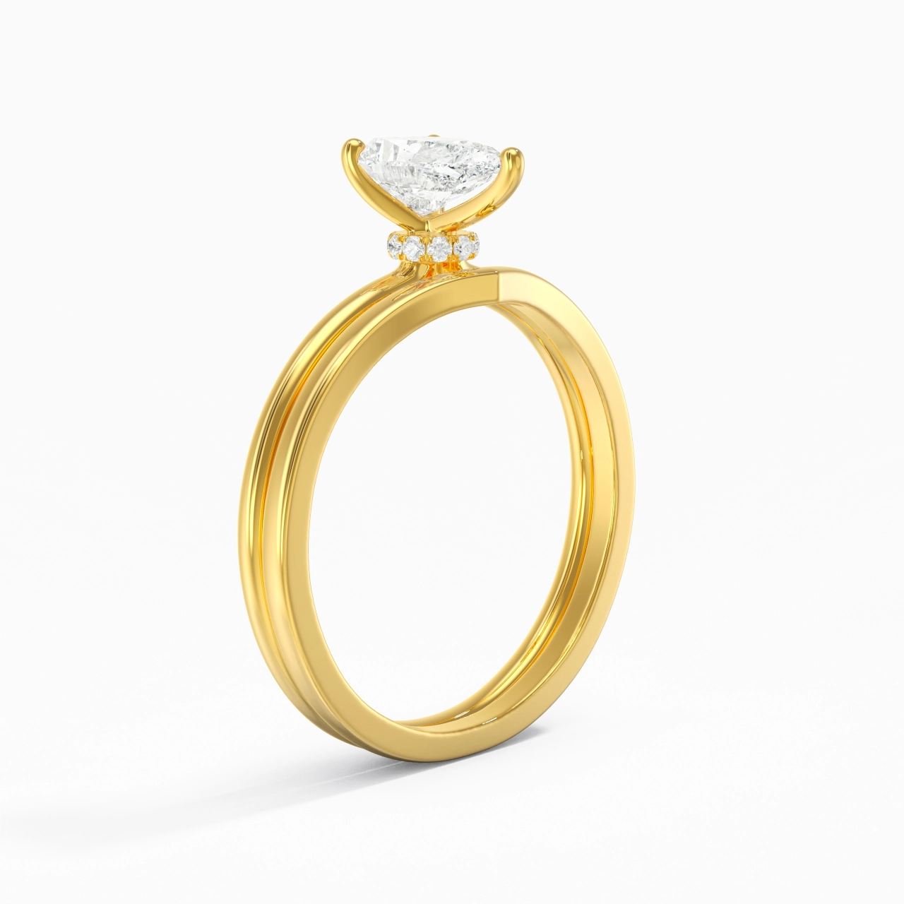 18K Gold Moissanite Bridal Set