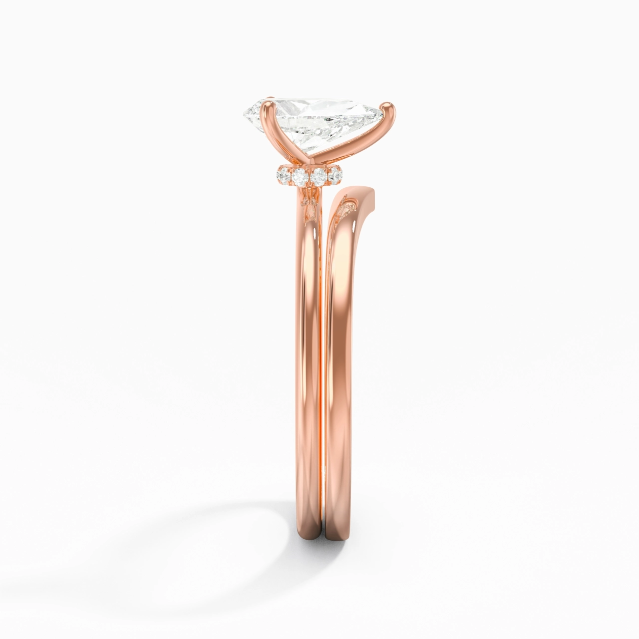 18K Rose Gold Moissanite Bridal Set
