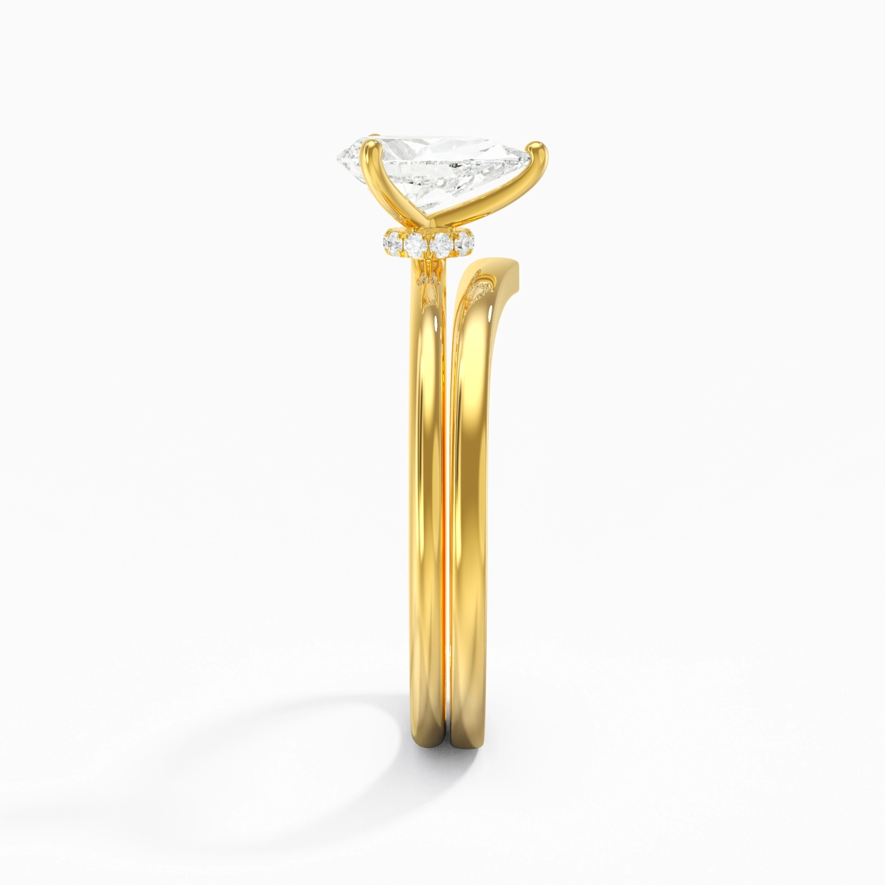 18K Gold Moissanite Bridal Set