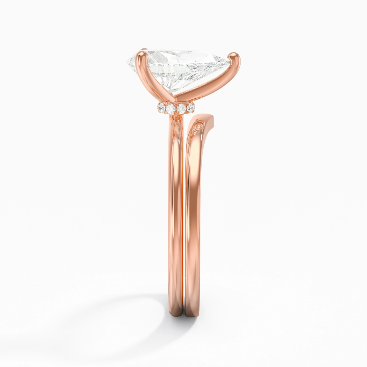 18K Rose Gold Moissanite Bridal Set