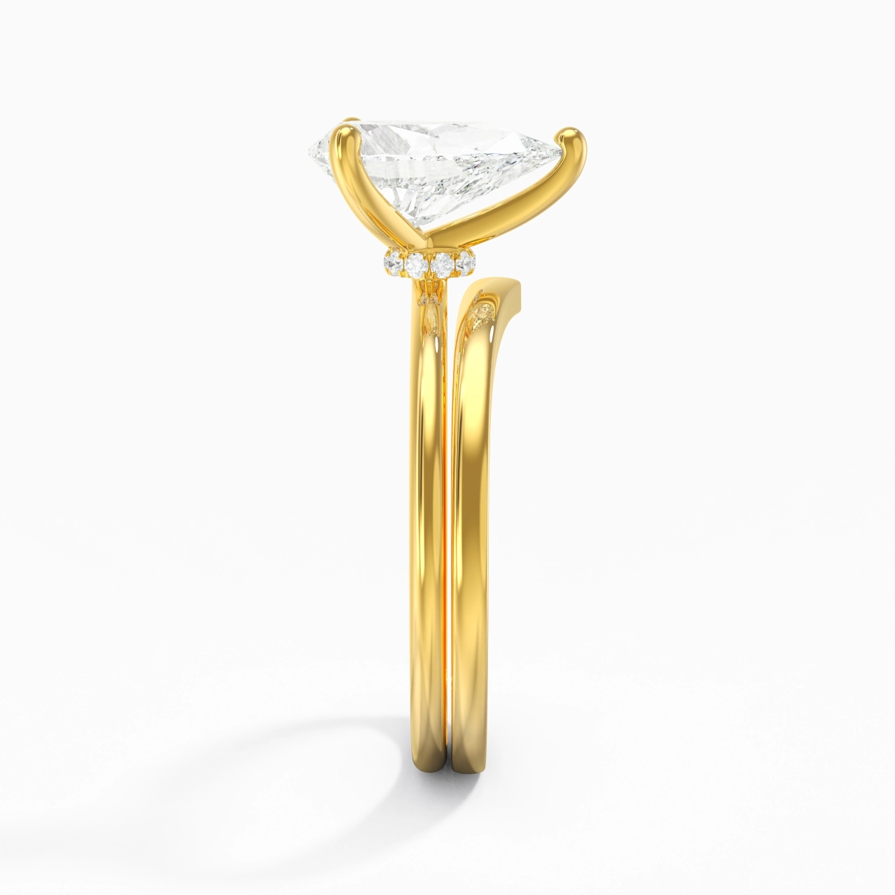 18K Gold Moissanite Bridal Set