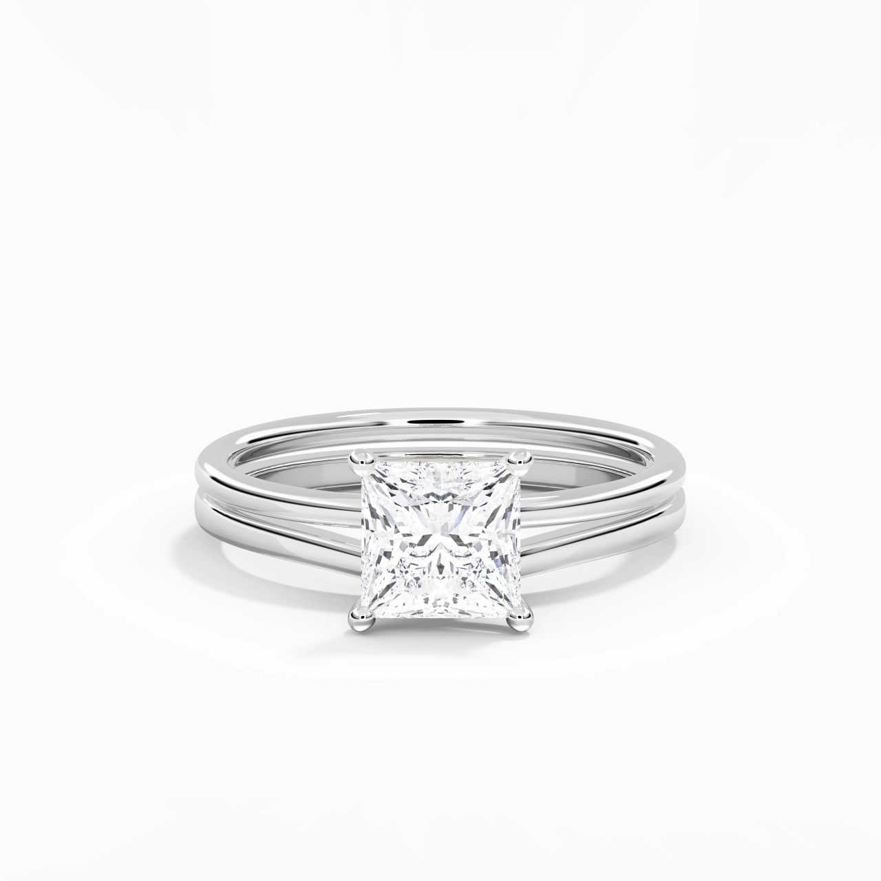 Platinum Moissanite Bridal Set