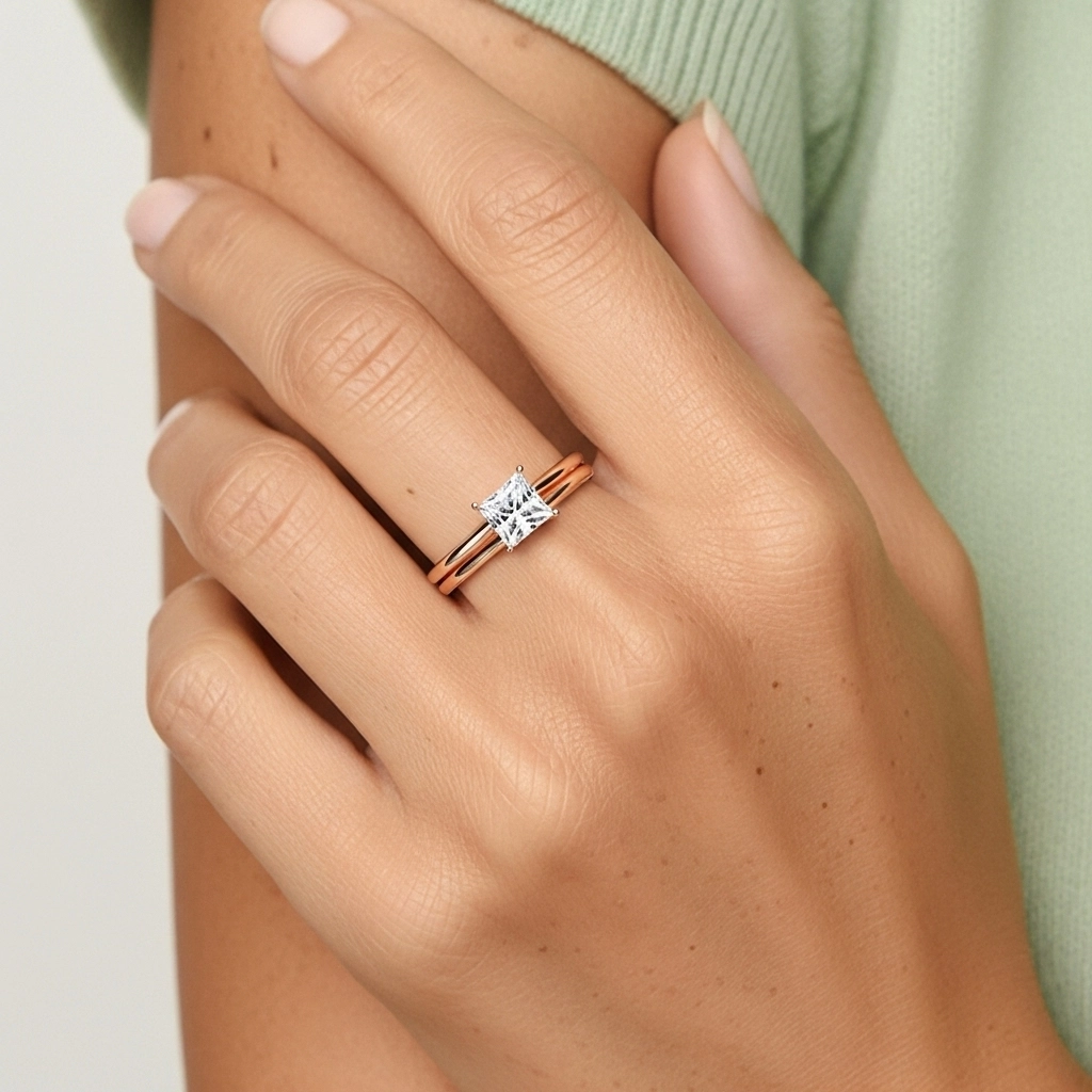 Plata esterlina 925 Moissanita Conjunto Nupcial