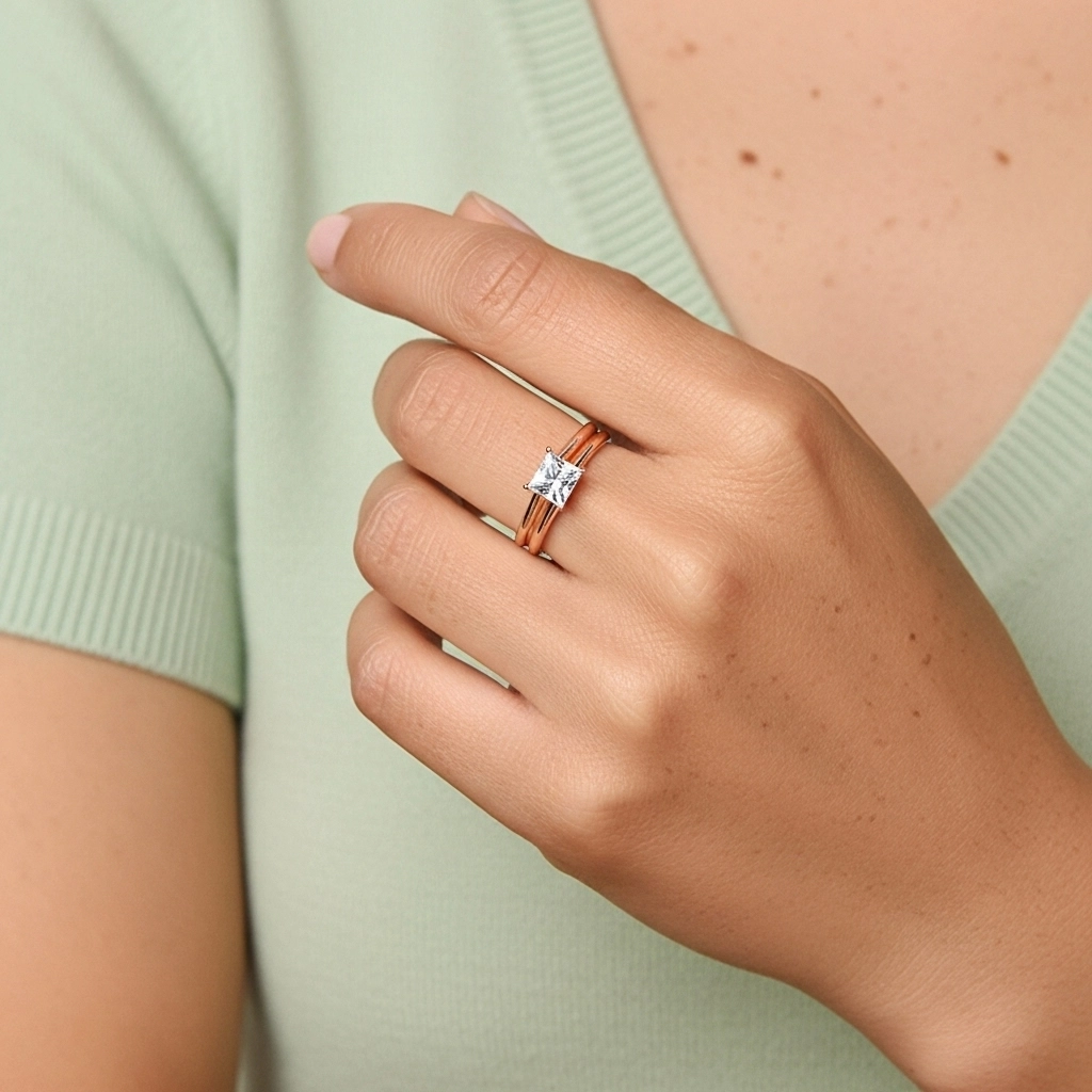 Plata esterlina 925 Moissanita Conjunto Nupcial