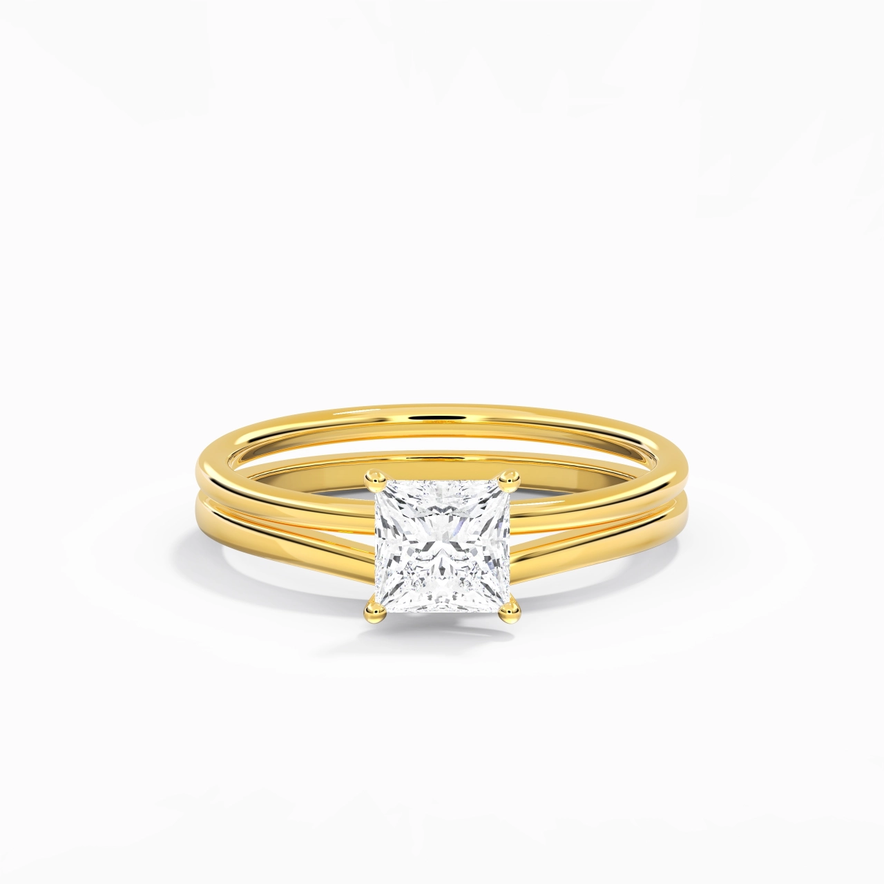 18K Gold Moissanite Bridal Set