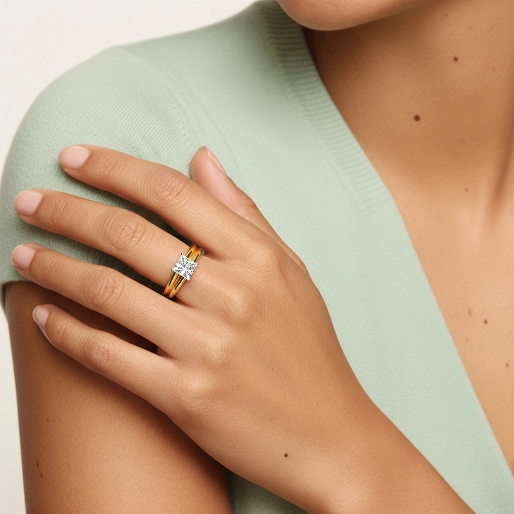 Oro 18K Moissanita Conjunto Nupcial