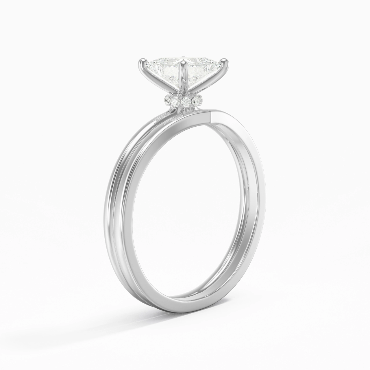 925 Sterling Silver Moissanite Bridal Set