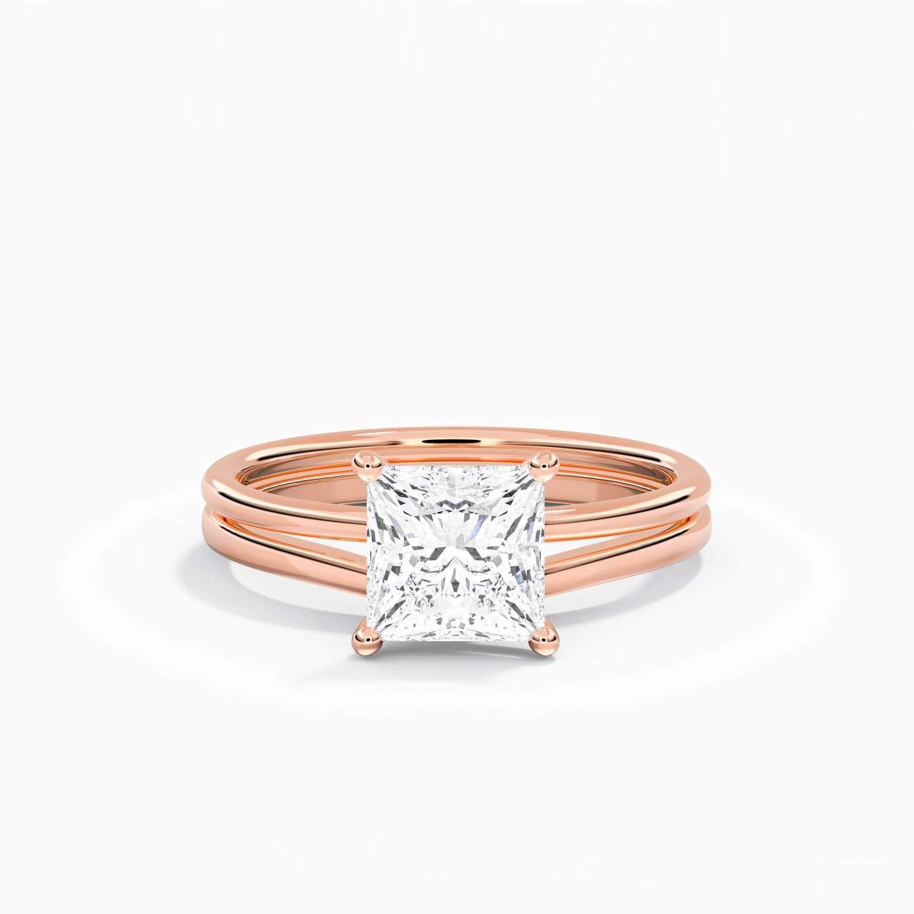 18K Rose Gold Moissanite Bridal Set