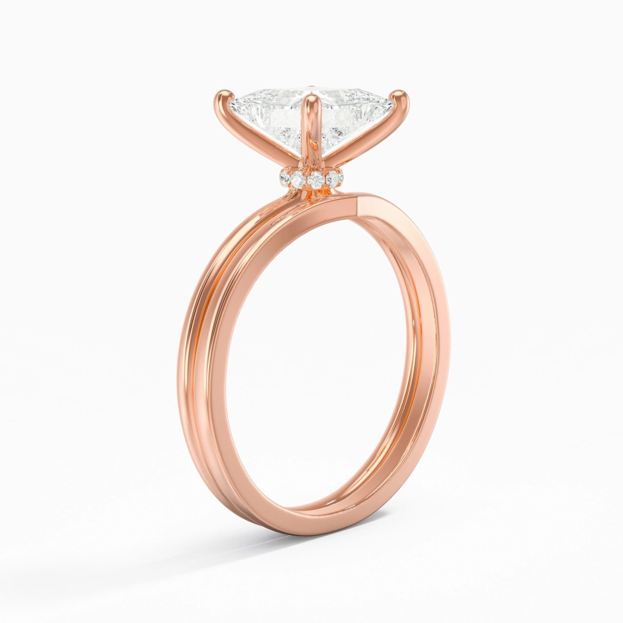 18K Rose Gold Moissanite Bridal Set