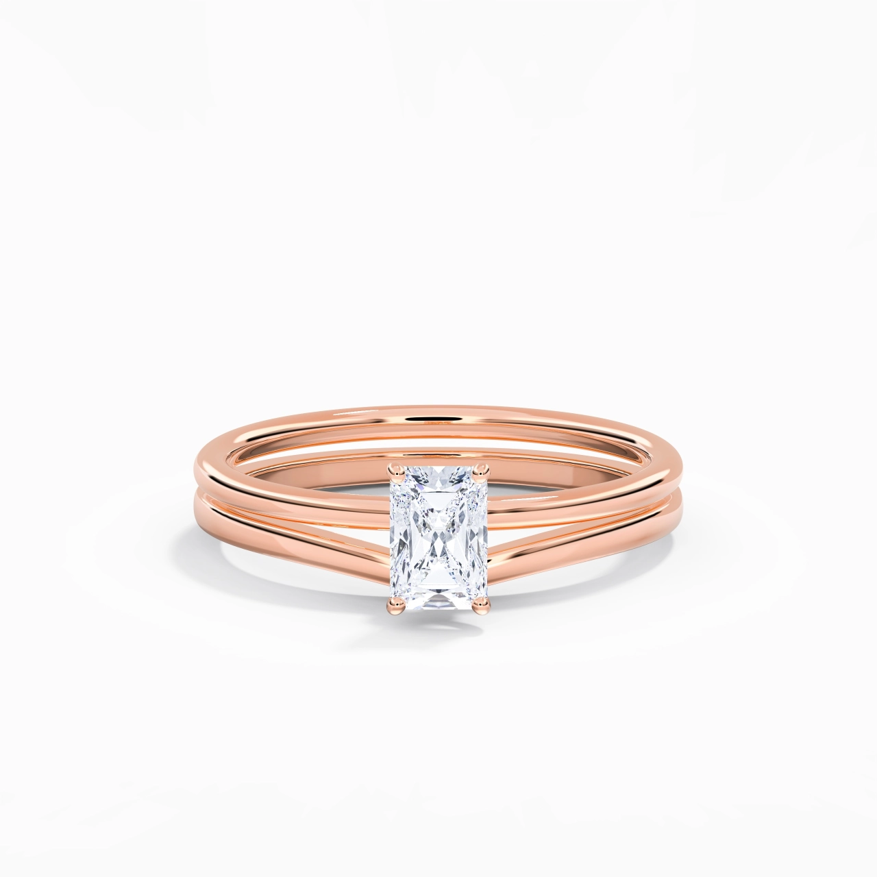 14K Rose Gold Moissanite Bridal Set
