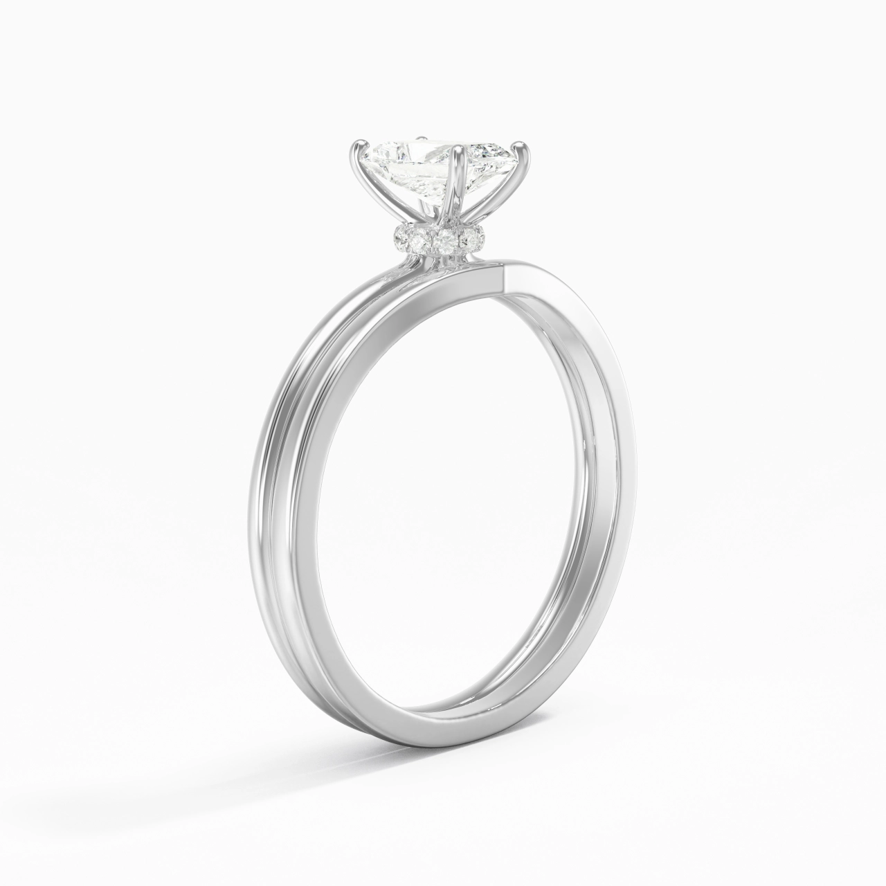 925 Sterling Silver Moissanite Bridal Set