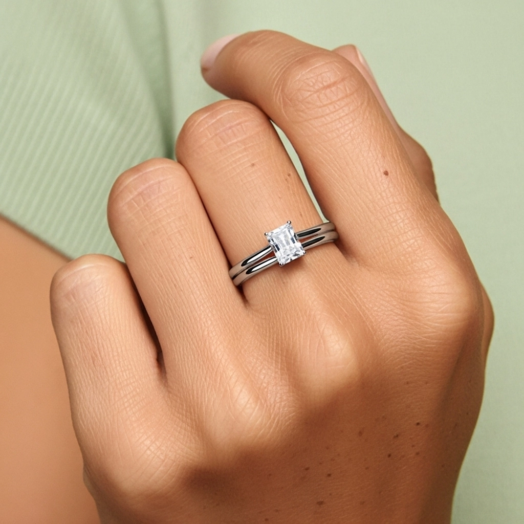 Platinum Moissanite Bridal Set