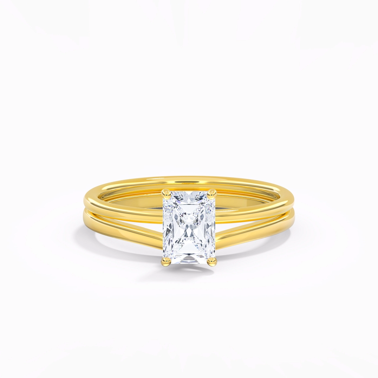 18K Gold Moissanite Bridal Set