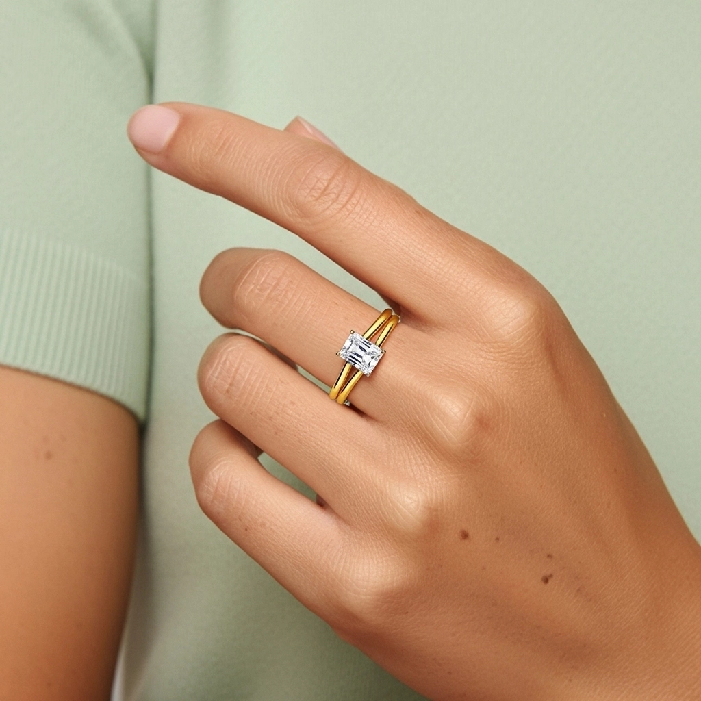 925 Sterling Silver Moissanite Bridal Set