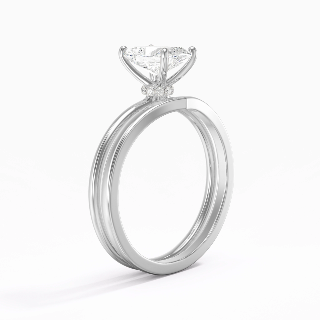 925 Sterling Silver Moissanite Bridal Set