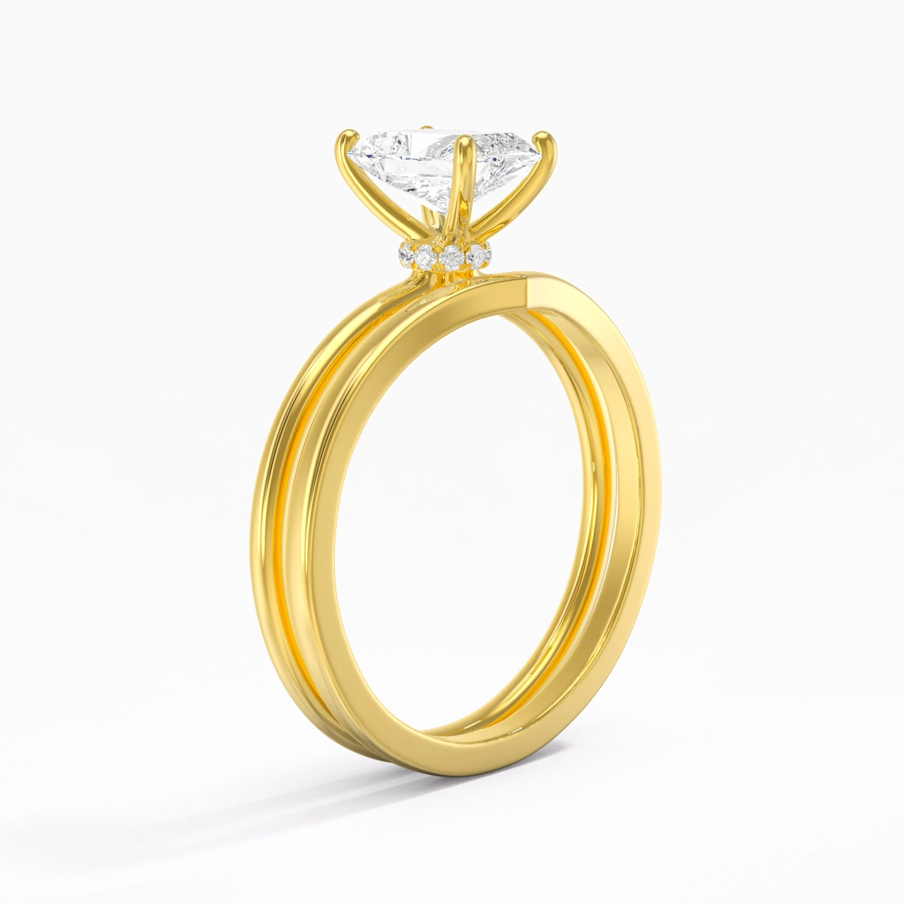 18K Gold Moissanite Bridal Set