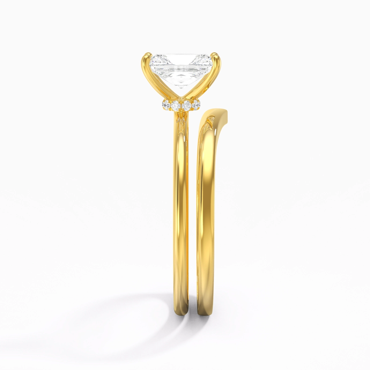 18K Gold Moissanite Bridal Set