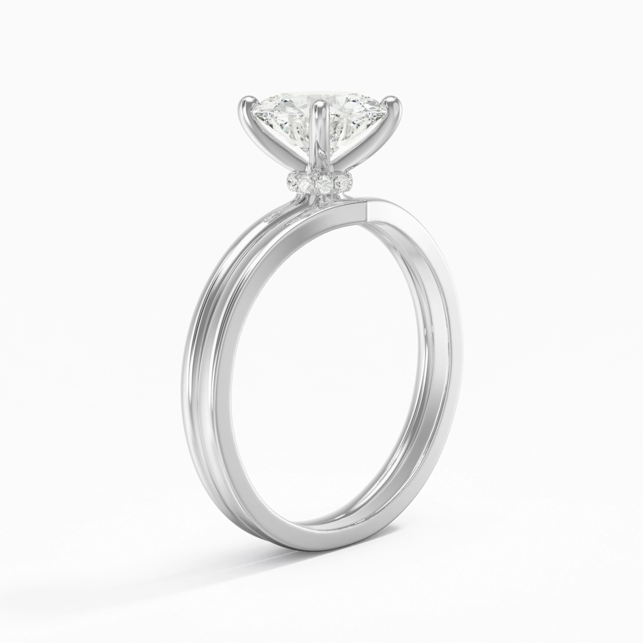 925 Sterling Silver Moissanite Bridal Set