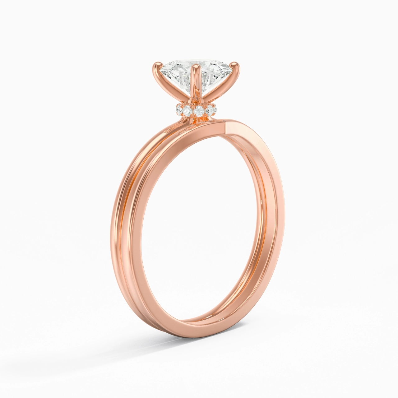 14K Rose Gold Moissanite Bridal Set