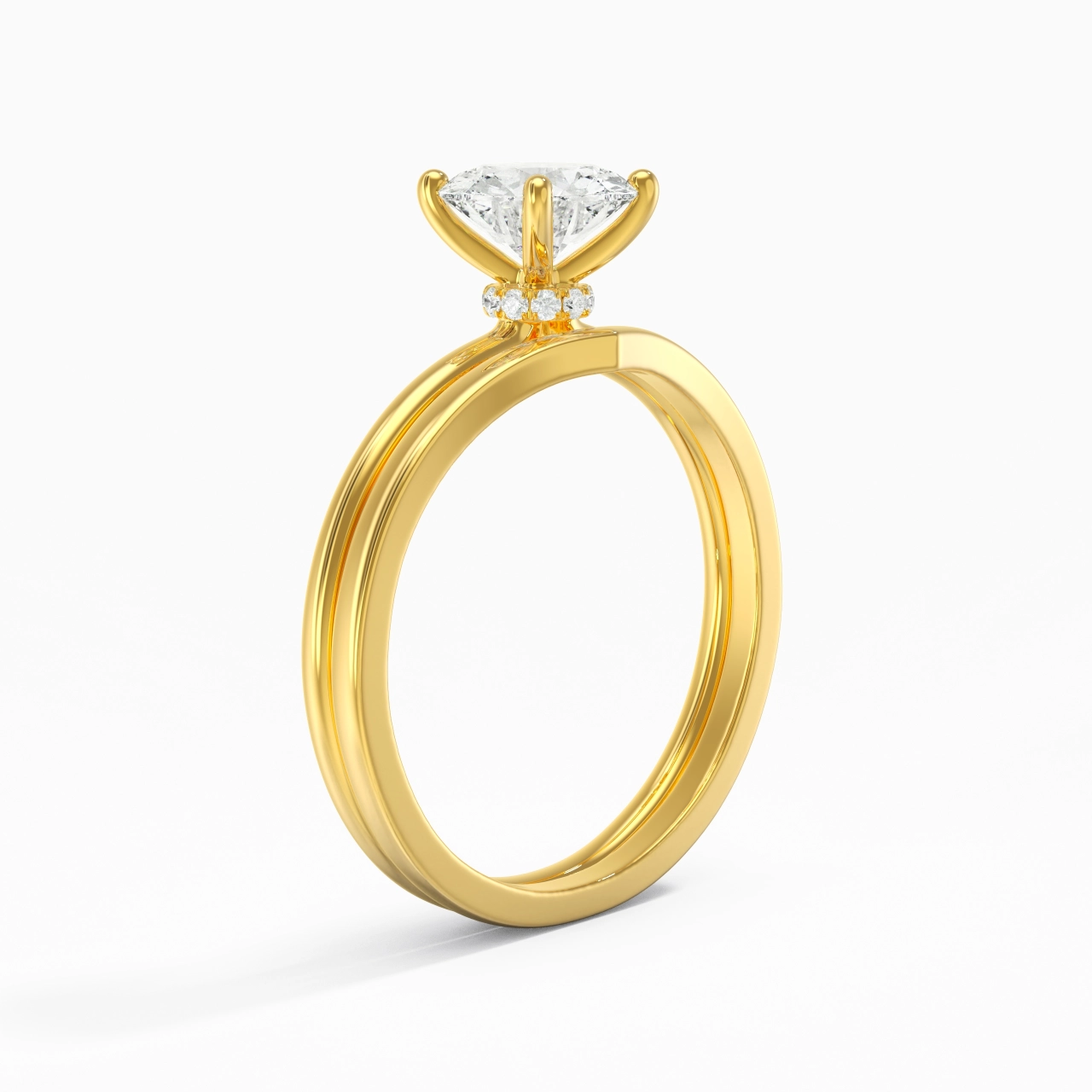 14K Gold Moissanite Bridal Set