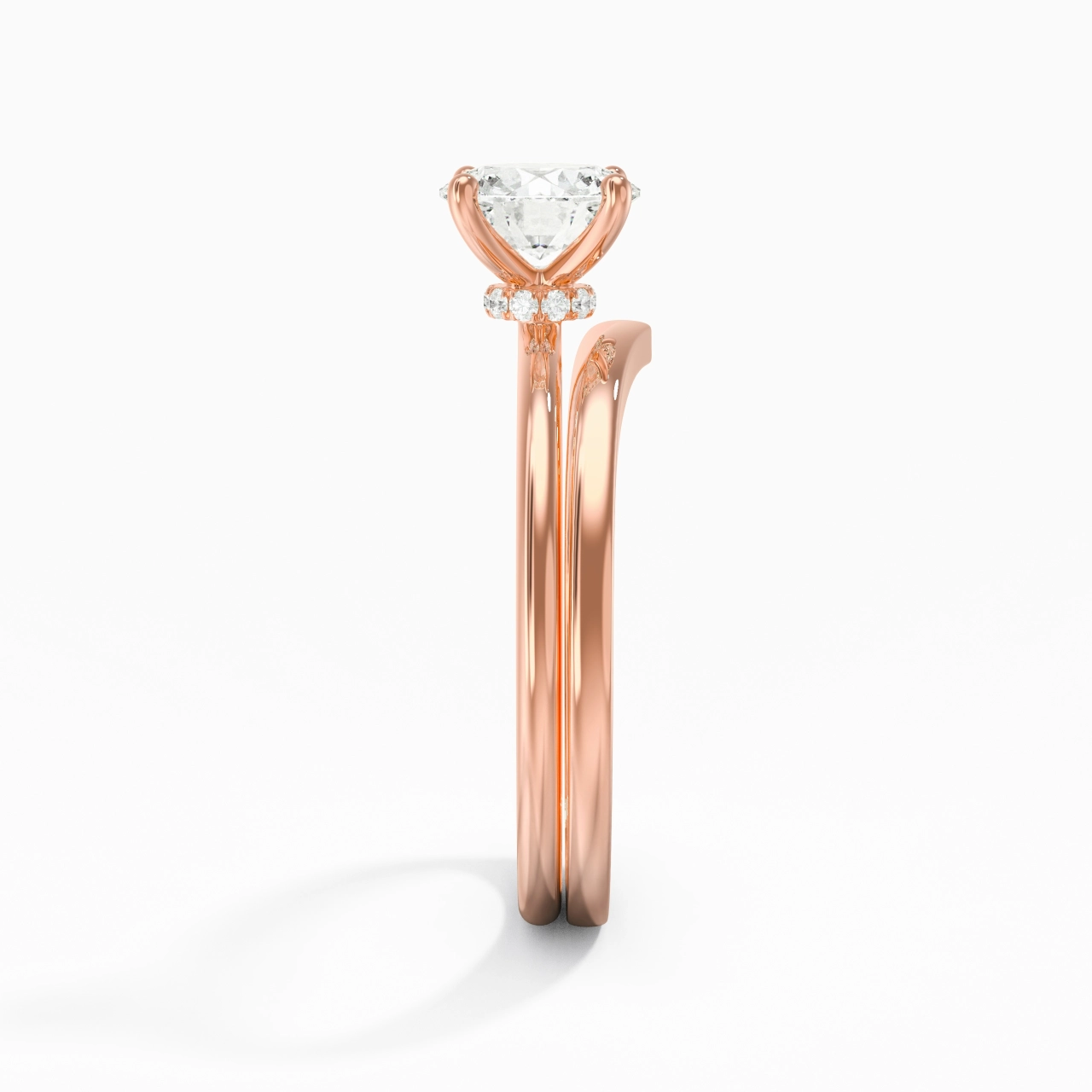 14K Rose Gold Moissanite Bridal Set