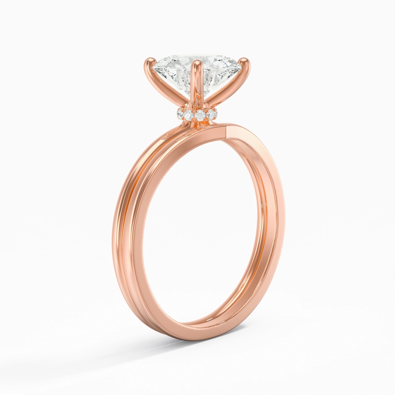 18K Rose Gold Moissanite Bridal Set