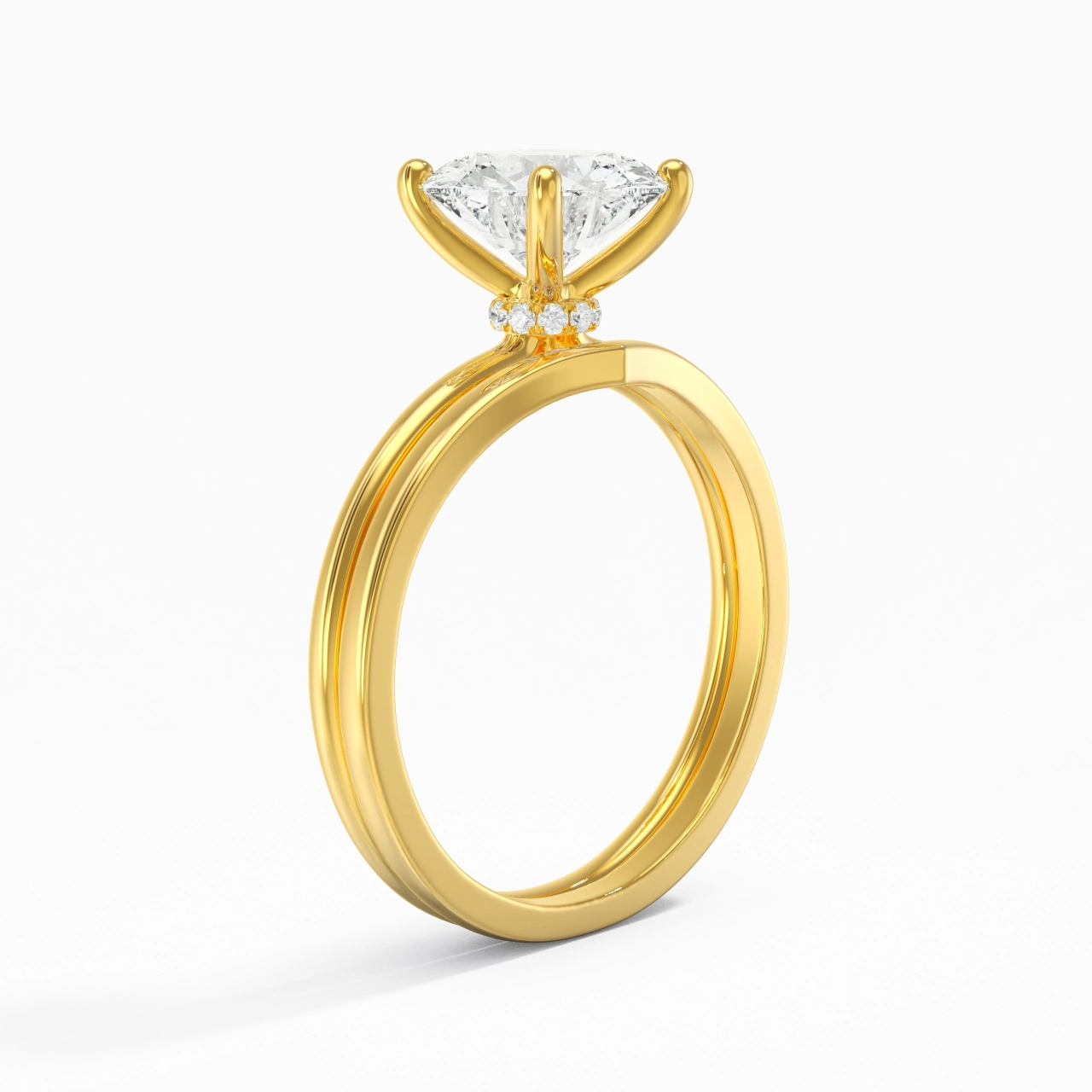 18K Gold Moissanite Bridal Set