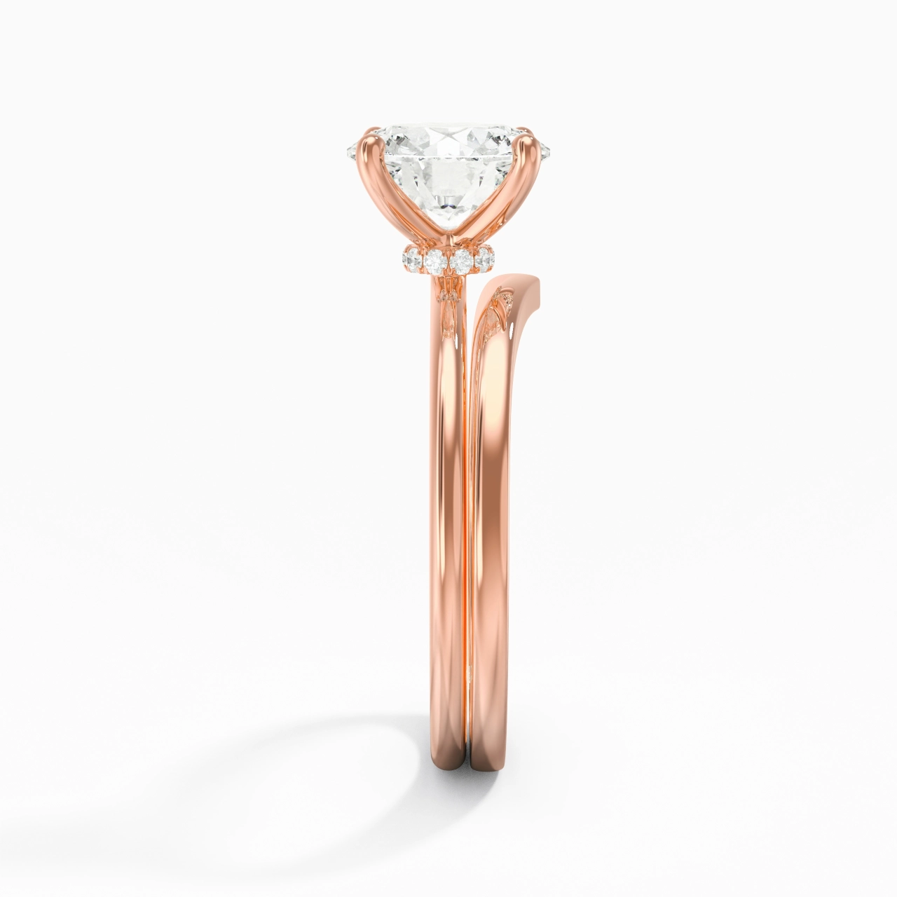 18K Rose Gold Moissanite Bridal Set