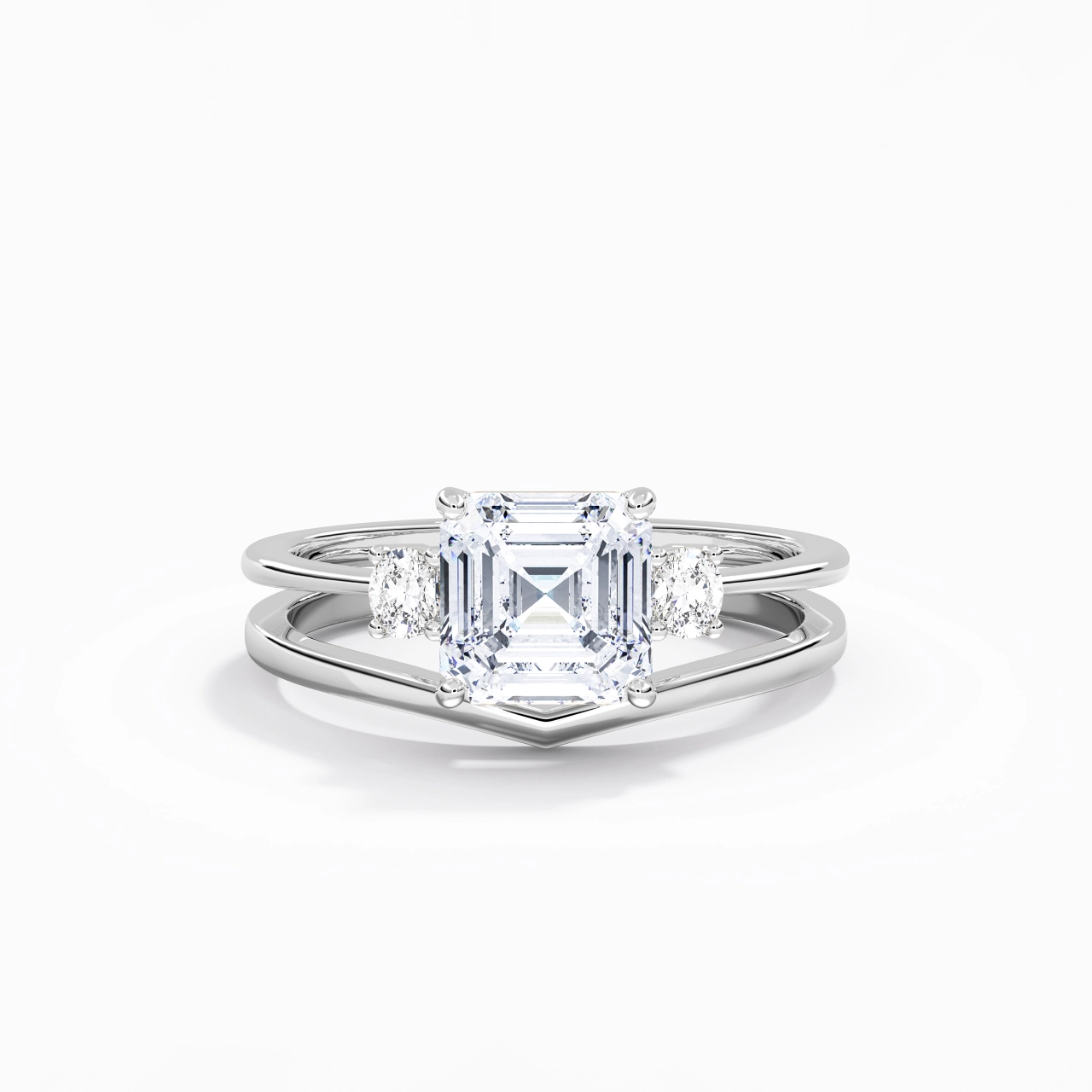 Classic Asscher Cut Bridal Set