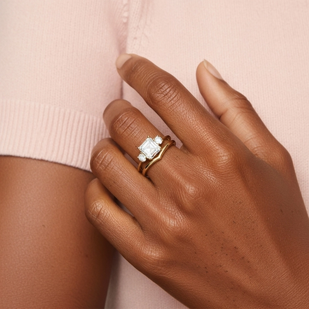 Classic Asscher Cut Bridal Set