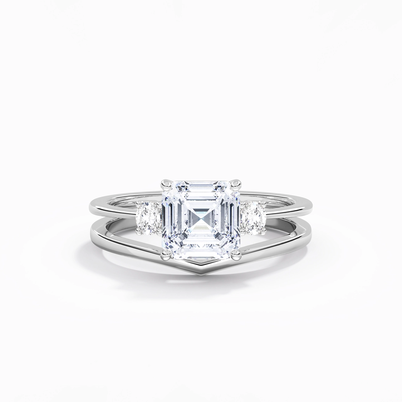 Classic Asscher Cut Bridal Set