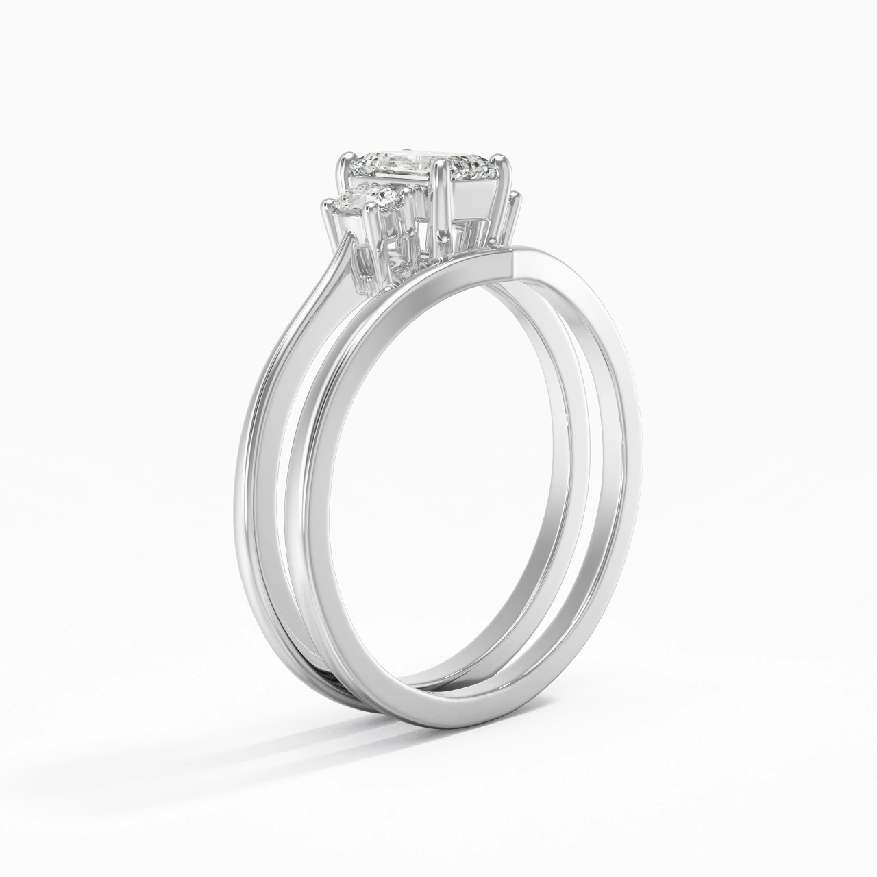 Classic Emerald Cut Bridal Set