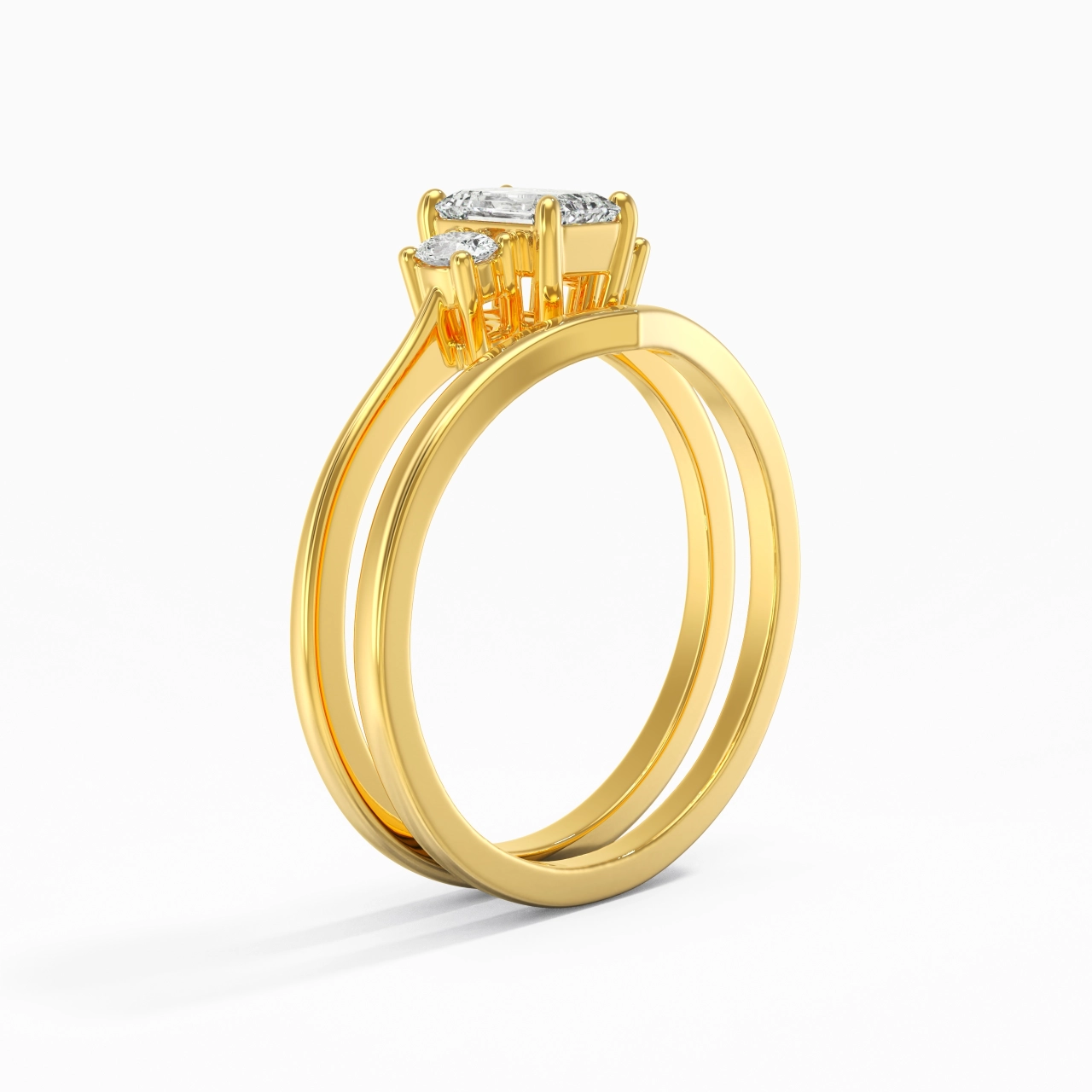 Classic Emerald Cut Bridal Set