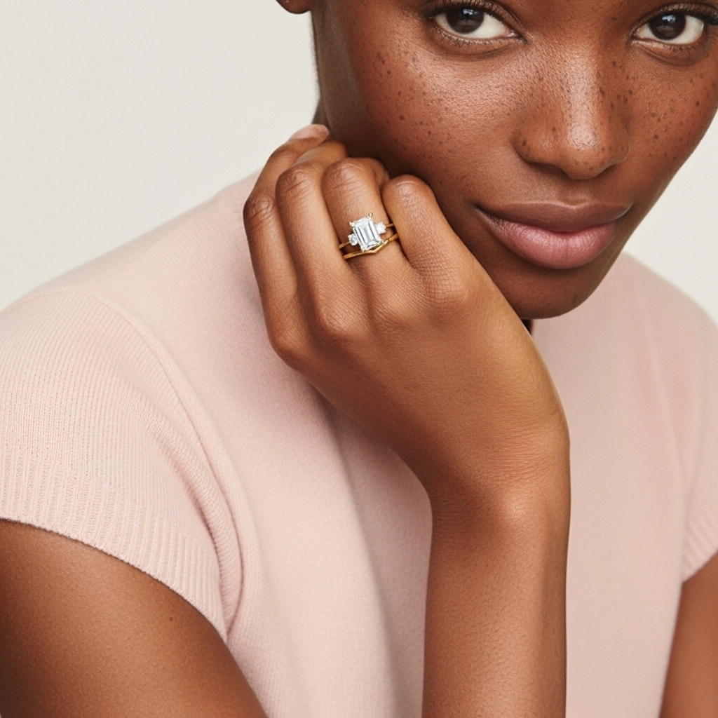 Classic Emerald Cut Bridal Set