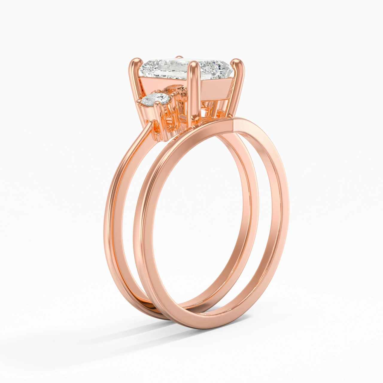 Classic Emerald Cut Bridal Set