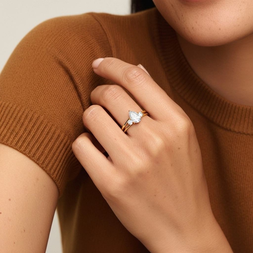 Classic Pear Cut Bridal Set