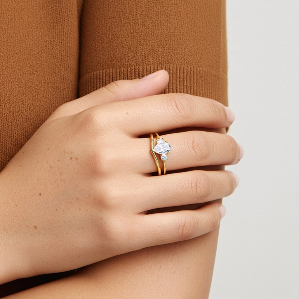 Classic Pear Cut Bridal Set