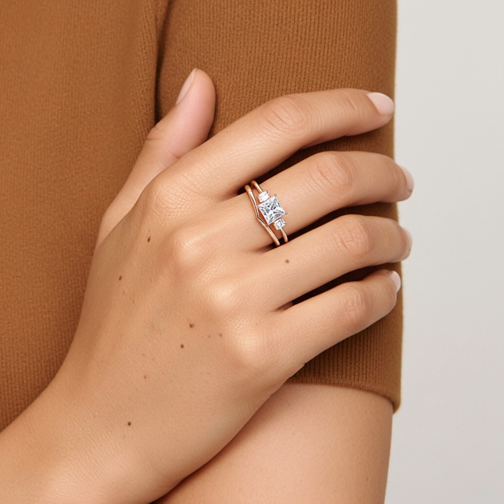 Classic Princess Cut Bridal Set