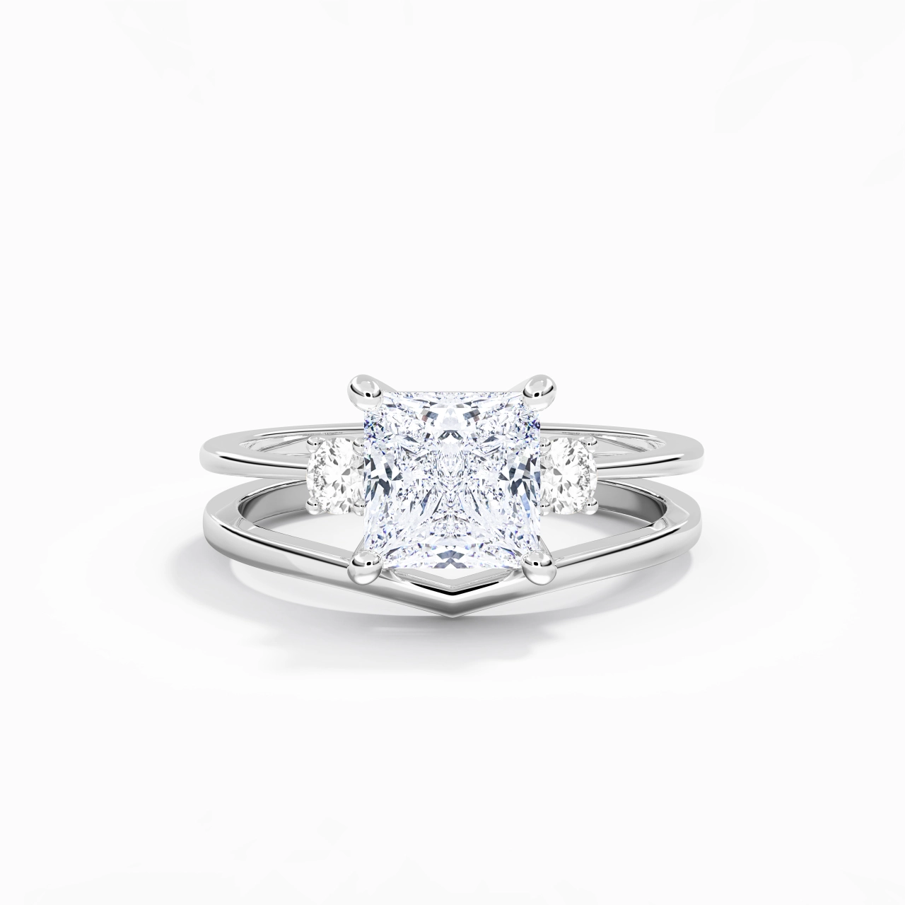 Classic Princess Cut Bridal Set
