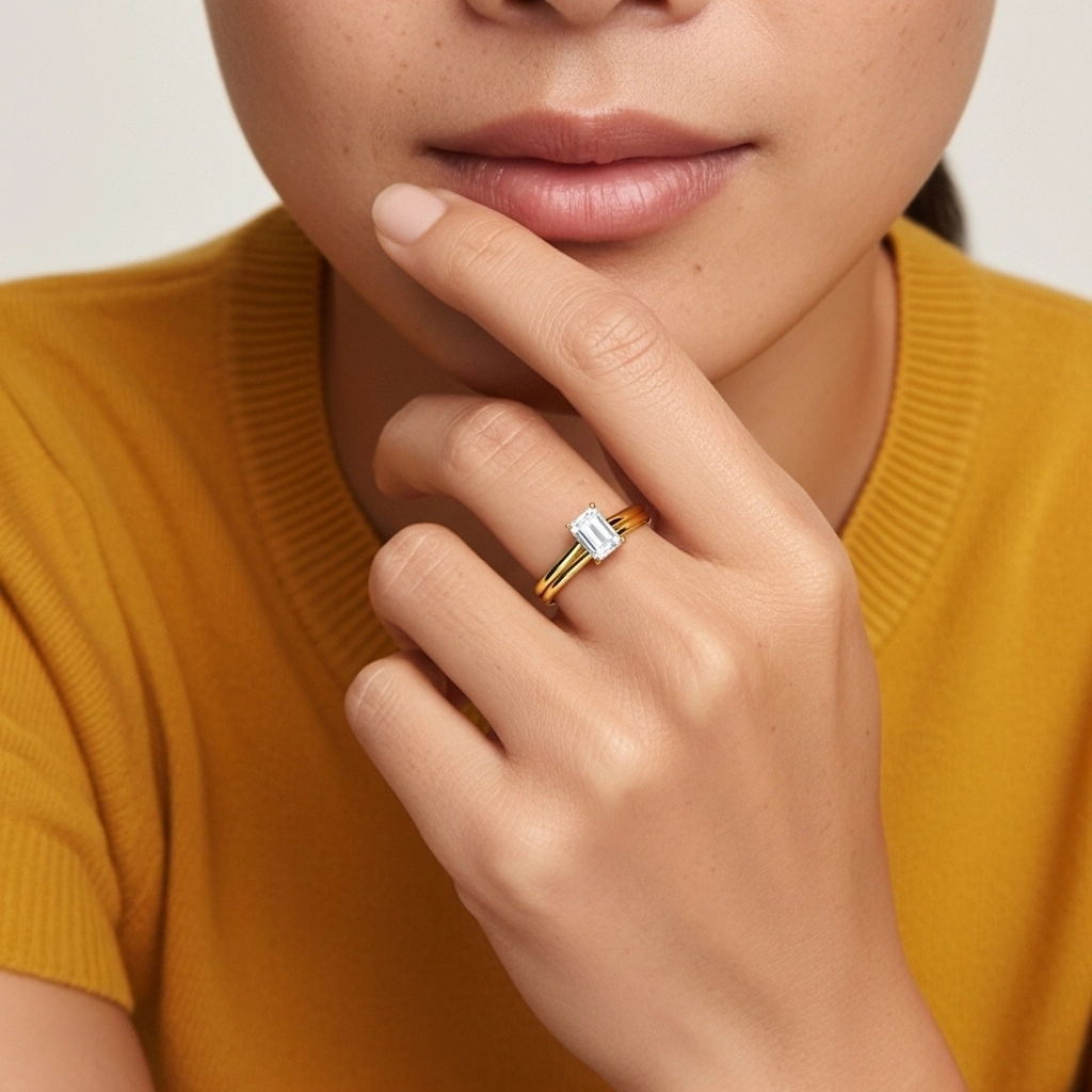 Gótico Aro de halo oculto Conjunto de Anillos de Boda 1.00ct Moissanita